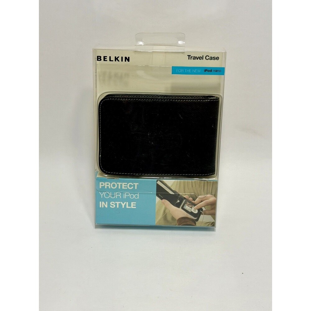 Belkin Leather Travel Case Apple iPod Nano 3rd Gen 3G Wallet Case Black NOS NIB